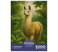 Puzzle Da 1000 Pezzi Per Adolescenti Llama in The Jungle Painting Puzzle Per Adolescenti Giochi Rilassanti Corsa Di Velocità Manuale Aiuta Ad Allenare Il Cervello 52x38cm/1000pcs