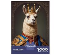 Puzzle Da 1000 Pezzi Per Adolescenti Llama King Puzzle Per Adulti Giochi Rilassanti Analisi E Logica Regali Unici Per Compleanni 52x38cm/1000pcs