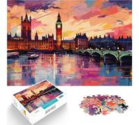 Puzzle da 1000 pezzi per adolescenti Londra al tramonto Gioco intellettuale giocattolo Ogni pezzo è unico - Gioco divertente e stimolante per tutta la famiglia 75x50cm