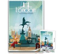 Puzzle da 1000 pezzi per adolescenti, Londra, città, viaggio, storia, bellissimo design, gioco per migliorare la memoria, regalo di compleanno, dimensioni 50x75cm