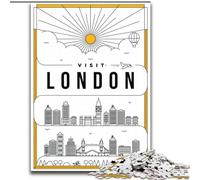 Puzzle da 1000 pezzi per adolescenti Londra Regno Unito, aiuta il cervello a esercitare giocattoli avvincenti per coltivare la pazienza Decorazione perfetta 38x26cm