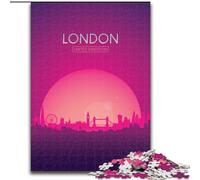 Puzzle da 1000 pezzi per adolescenti Londra Regno Unito, giocattoli avvincenti per sfidare l'intelligenza cerebrale, regalo di compleanno, regali, arte murale 38x26cm