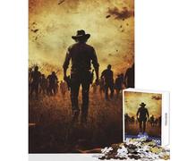 Puzzle da 1000 pezzi per adolescenti Lone Cowboy Vs Zombies Giocattoli fai da te Ottimi regali e giocattoli Gioco pratico Attività divertenti a casa Dimensioni 50x75cm