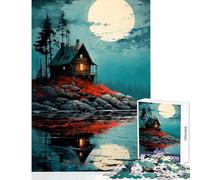 Puzzle da 1000 pezzi per adolescenti Lonesome Cabin by The Lake decorazione per la casa giocattoli ottimo regalo per giochi rilassanti sfida educativa dimensioni 38x26cm