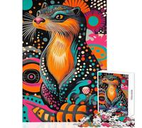 Puzzle da 1000 pezzi per adolescenti Lontra in arte psichedelica Giocattolo educativo Regali di compleanno Giochi educativi Aiutano l'esercizio del cervello Dimensioni 38x52cm