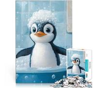 Puzzle da 1000 pezzi per adolescenti L'ora del bagno dei pinguini Attività per famiglie Ogni pezzo è unico - Gioco divertente e stimolante per tutta la famiglia 75x50cm