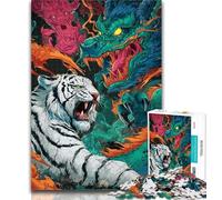 Puzzle da 1000 pezzi per adolescenti, lotta tra drago e tigre, per adulti e adolescenti, gioco stimolante per tutti, per donne, regali per uomini, 50x75cm