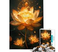Puzzle da 1000 pezzi per adolescenti Lotus Neon Magic Gioco per famiglie Giocattolo avvincente per coltivare la pazienza Regalo divertente Difficile (Dimensioni 38x52cm)