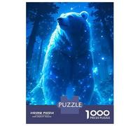 Puzzle Da 1000 Pezzi Per Adolescenti Luminous Bear in Enchanted Forest Puzzle Per Adulti Giochi Rilassanti Regalo Di Compleanno Regali Per Amici E Familiari 52x38cm/1000pcs