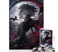 Puzzle da 1000 pezzi per adolescenti luna bianca ragazza gotica giochi rilassanti migliora la memoria giocattolo decorativo per la casa ideale per compleanni e Natale (75x50cm)