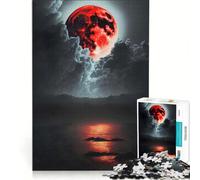 Puzzle da 1000 pezzi per adolescenti, Luna di Sangue che Sorge, giochi rilassanti, corsa a velocità manuale, per compleanno, Natale 38x52cm
