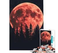 Puzzle da 1000 pezzi per adolescenti Luna di Sangue Foresta Aiuto per l'esercizio cerebrale Decorazione murale per la casa Giocattolo adatto a persone dai 14 anni in su (38x52cm)