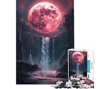 Puzzle da 1000 pezzi per adolescenti luna di sangue rosso gioco pratico educativo regalo per donne e uomini divertente e spiritoso (dimensioni 38x26cm)