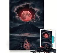 Puzzle da 1000 pezzi per adolescenti,Luna di sangue sulle montagne,disegno preciso,gioco per allenare la mente,momento di relax,divertimento per il compleanno 38x26cm