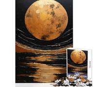 Puzzle da 1000 pezzi per adolescenti Luna dorata su acqua scura decorazione per la casa giocattoli ottimo regalo per giochi di famiglia collezione di artisti belle arti dimensioni 38x52cm