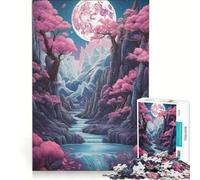 Puzzle da 1000 pezzi per adolescenti luna piena al neon che sorge giocattolo educativo regalo di compleanno speciale 38x26cm