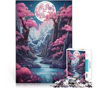 Puzzle da 1000 pezzi per adolescenti Luna piena al neon che sorge Gioco a quiz Attività divertenti a casa, regali di compleanno, regali di viaggio, 52x38cm