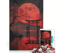Puzzle da 1000 pezzi per adolescenti Luna piena rossa Lago sacro gioco divertente allena la mente e le mani gioco di sfida unico 50x75cm