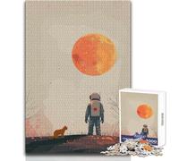 Puzzle da 1000 pezzi per adolescenti Luna Rossa e il suo gatto Giocattolo Gioco intellettuale Migliora la memoria Regalo di compleanno Dimensioni 50x75cm