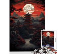 Puzzle da 1000 pezzi per adolescenti Luna rossa Giappone Arte Decorazione per la casa Giocattoli Regalo di compleanno Gioco impossibile Collezione di artisti Belle arti Dimensioni 50x75cm