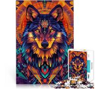 Puzzle da 1000 pezzi per adolescenti Lupo al neon Giocattolo educativo intellettuale decomprimente è ideale come regalo per tutta la famiglia 38x26cm