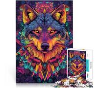 Puzzle da 1000 pezzi per adolescenti Lupo al neon Giocattolo educativo intellettuale decomprimente offerte come regali per tutta la famiglia 52x38cm