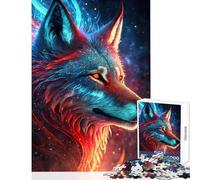 Puzzle da 1000 pezzi per adolescenti lupo al neon mistico decorazione per la casa giocattoli regali per donne e uomini gioco impossibile collezione di artisti belle arti dimensioni 50x75cm