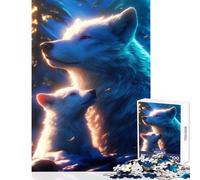 Puzzle da 1000 pezzi per adolescenti Lupo artico e cucciolo Giocattoli antistress Regali per donne Uomini Giochi per famiglie Interessanti riduzione dello stress Dimensioni 50x75cm