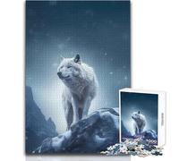 Puzzle da 1000 pezzi per adolescenti Lupo bianco nella neve Accogliente e rilassante Divertimento per il tempo libero Vestibilità perfetta Alta precisione Dimensioni giocattolo 50x75cm
