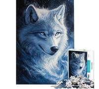 Puzzle da 1000 pezzi per adolescenti Lupo Bianco tra Fiamme Blu Gioco Divertente Giocattolo Avvincente per Coltivare la Pazienza Regalo per Donne e Uomini Divertente e Umoristico (Dimensioni 38x26cm)
