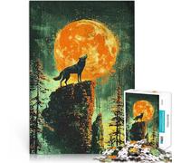 Puzzle da 1000 pezzi per adolescenti Lupo che ulula alla luna Giocattolo educativo antistress Decorazioni e regali unici per la casa 38x26cm