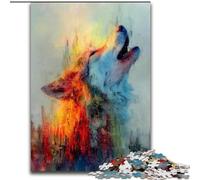 Puzzle da 1000 pezzi per adolescenti Lupo che ulula, giocattoli educativi e didattici unici, regali di compleanno per bambini dai 14 anni in su (dimensioni 50x75cm)