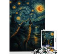 Puzzle da 1000 pezzi per adolescenti Lupo che ulula nella notte stellata Giocattoli fai da te Ottimi regali e giocattoli Gioco pratico Attività divertenti a casa Dimensioni 38x52cm