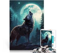 Puzzle da 1000 pezzi per adolescenti Lupo che ulula per il giocattolo di sfida del gioco educativo Migliorare l'amore tra le coppie 38x26cm