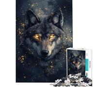 Puzzle da 1000 pezzi per adolescenti Lupo dagli occhi dorati puzzle per adulti puzzle per divertimento in famiglia stimolante da completare gioco divertente per tutta la famiglia 38x52cm