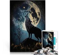 Puzzle da 1000 pezzi per adolescenti lupo della luna solitario Vacanza a casa: uccidere il tempo offerte come regali per tutta la famiglia 38x26cm