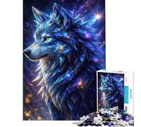 Puzzle da 1000 pezzi per adolescenti Lupo di cristallo nello spazio cosmico puzzle per adulti gioco rilassante decorazione perfetta compleanno e Natale (dimensioni 50x75cm)
