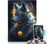 Puzzle da 1000 pezzi per adolescenti Lupo fantastico per il giocattolo di sfida del gioco educativo con poster abbinato e foglio di quiz 52x38cm
