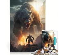 Puzzle da 1000 pezzi per adolescenti, lupo fantasy, boss finale, gioco rilassante, antistress, lista dei desideri con Babbo Natale 38x52cm