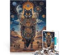 Puzzle da 1000 pezzi per adolescenti Lupo guerriero Difficile da completare ma divertente e umoristico Migliorare l'amore tra le coppie 52x38cm