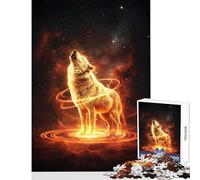 Puzzle da 1000 pezzi per adolescenti Lupo luminoso che ulula nella notte,giocattolo educativo,idee regalo,gioco pratico,lista dei desideri con Babbo Natale,dimensioni 50x75cm