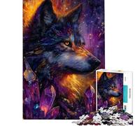 Puzzle da 1000 pezzi per adolescenti Lupo mistico con cristalli Puzzle per adulti Giochi rilassanti Migliora la memoria compleanni e altre occasioni (dimensioni 50x75cm)