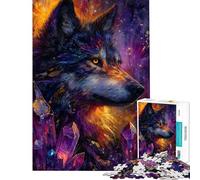 Puzzle da 1000 pezzi per adolescenti Lupo mistico con cristalli Puzzle per adulti Giochi rilassanti Migliora la memoria compleanni e altre occasioni (dimensioni 38x26cm)
