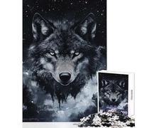Puzzle da 1000 pezzi per adolescenti Lupo nel cielo notturno Giocattolo educativo Ottimi regali e giocattoli Giochi divertenti Allena il tuo cervello e le tue mani Dimensioni 38x52cm