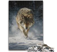 Puzzle da 1000 pezzi per adolescenti Lupo nella neve per età 14+ Gioco a quiz Attività divertenti a casa, regalo di compleanno, regali da viaggio 50x75cm