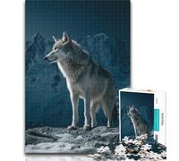 Puzzle da 1000 pezzi per adolescenti Lupo nella neve Puzzle da 1000 pezzi per adolescenti e adulti, allena il tuo cervello e le tue mani Regalo di compleanno, regali 26x38cm