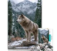 Puzzle da 1000 pezzi per adolescenti Lupo nella neve Puzzle da 1000 pezzi per adulti, ideale come regalo per tutta la famiglia per ragazzi dai 14 anni in su 75x50cm