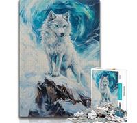 Puzzle da 1000 pezzi per adolescenti Lupo nella neve Puzzle per adulti antistress Sfida difficile Arredamento e regali unici per la casa 75x50cm