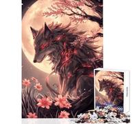 Puzzle da 1000 pezzi per adolescenti Lupo nero Anime Dipinto Giocattolo educativo Regali di compleanno Giochi educativi Aiuta il cervello Esercizio dimensioni 38x26cm