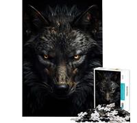 Puzzle da 1000 pezzi per adolescenti Lupo Nero di Lusso Giochi Rilassanti Giocattoli che Creano Passione per Coltivare la Pazienza Opera d'Arte Regalo Decorazione da Parete (dimensioni 38x52cm)